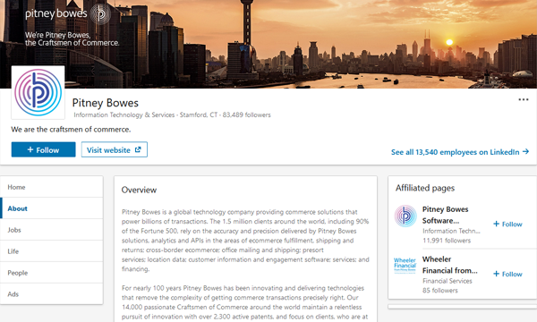 Pitney Bowes LinkedIn